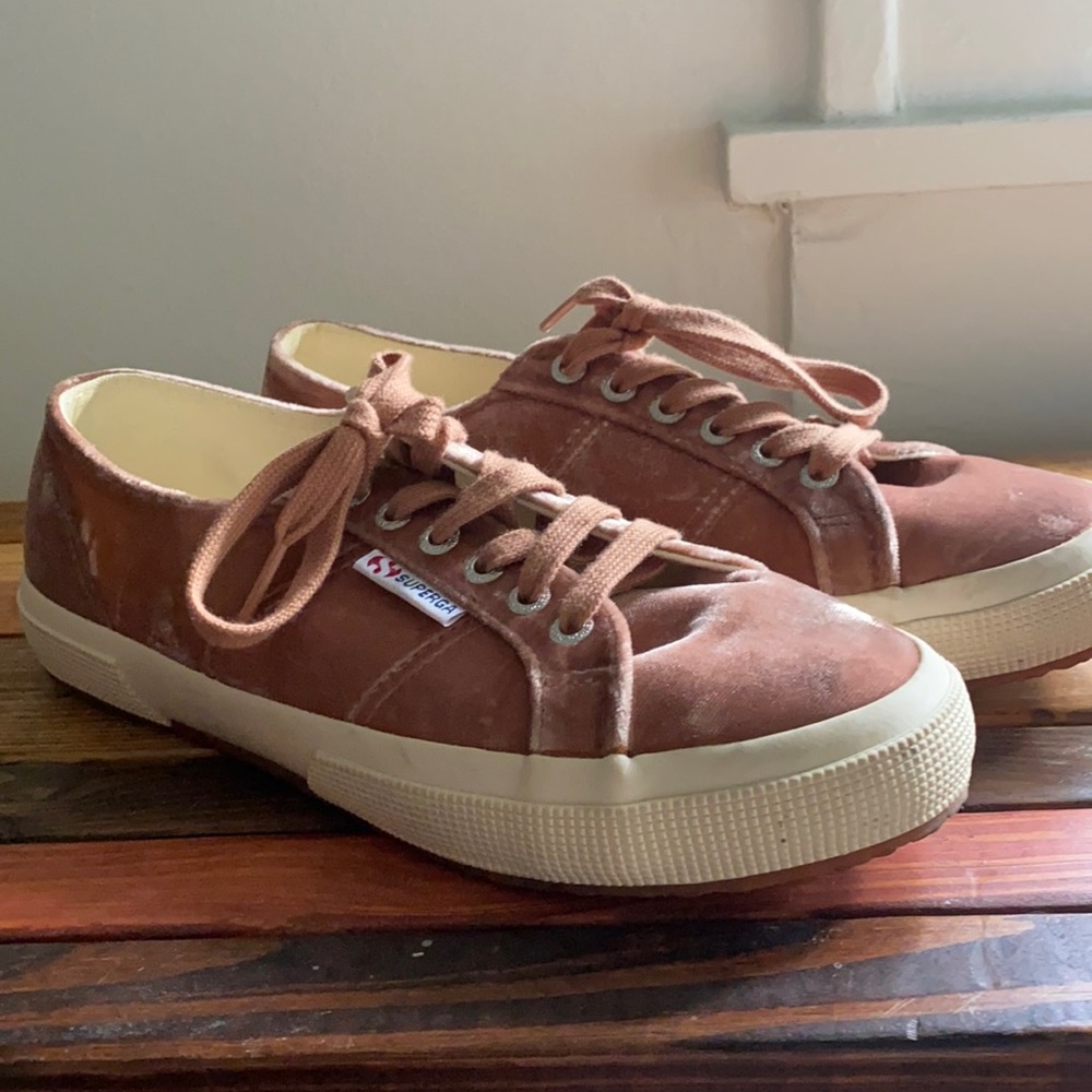 Superga Pink Velvet Shoes Size 8/39